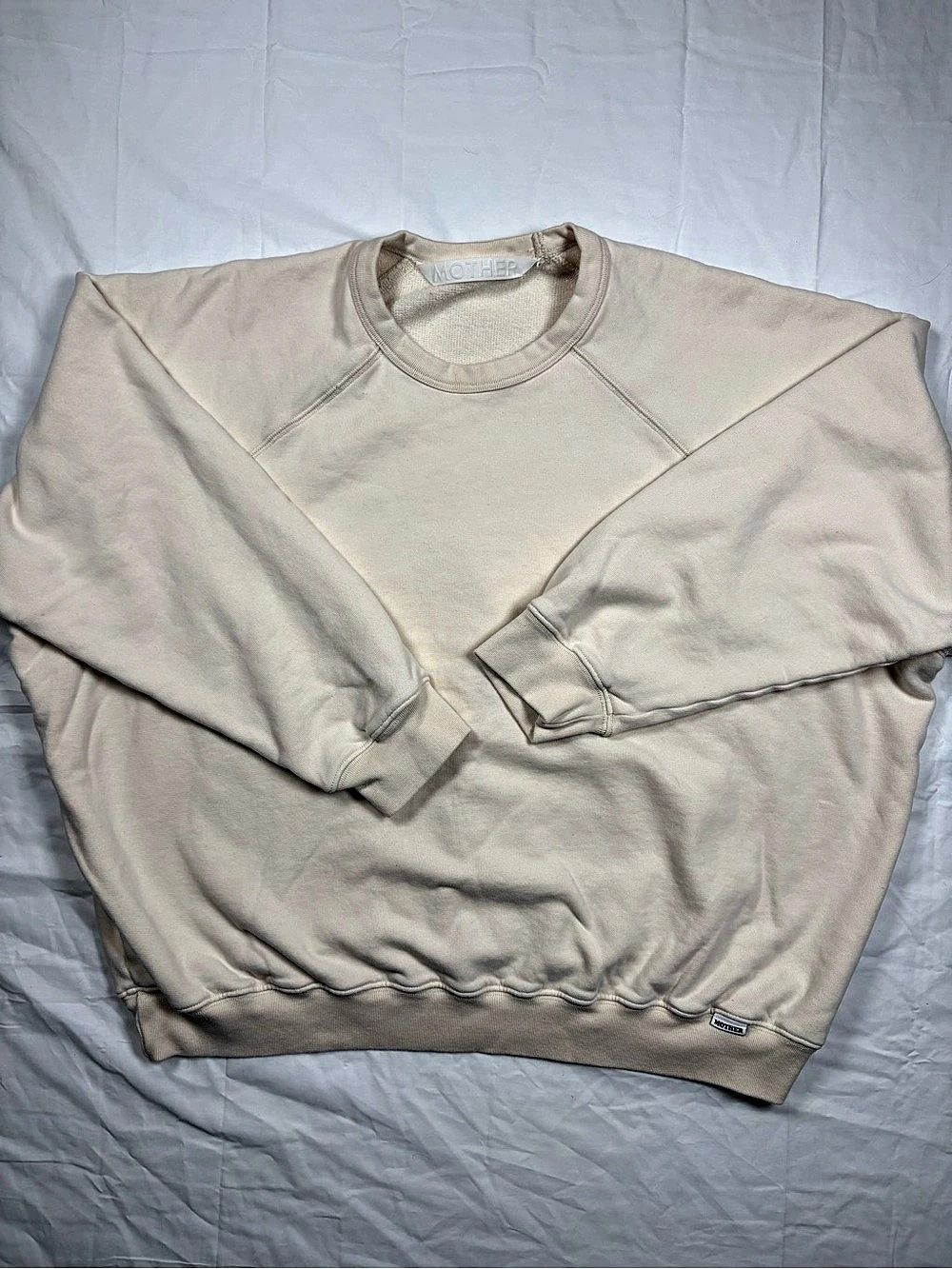 MOTHER The Biggie Concert Sweatshirt Cream Size Large